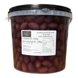 Kalamata Oliven Extra Jumbo mit Kern in Salzlake 2,8Kg Abtropfgewicht